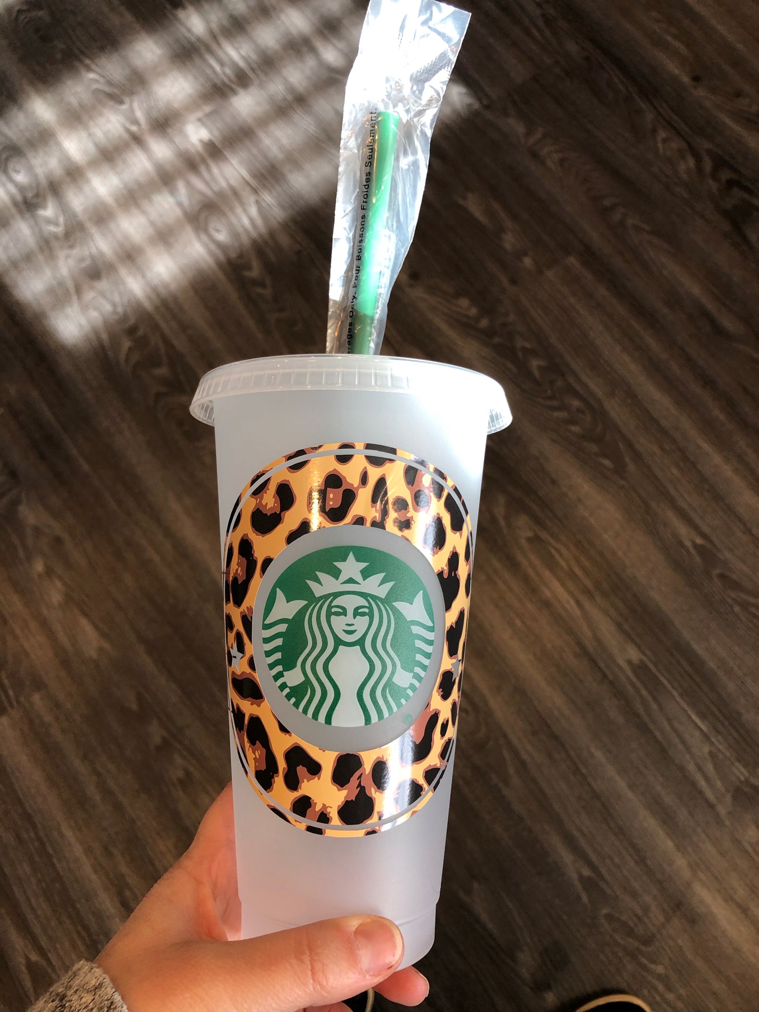 Custom Vinyl Starbucks Cup Leopard Print Starbucks Cup 