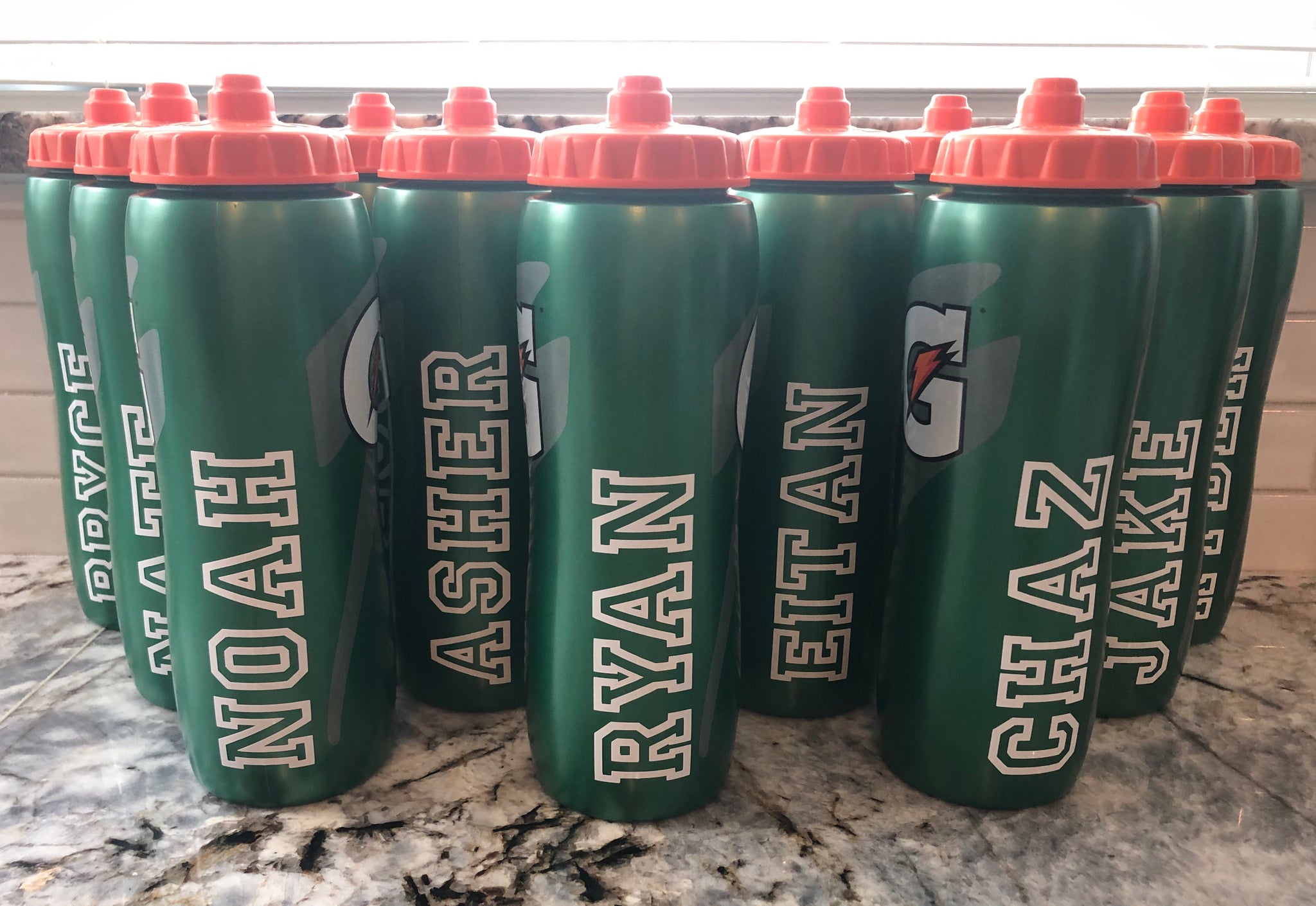 Water Bottle-Gatorade Sports Bottle- Personalized  CABINS & QUADS-  Everything Custom for Camp & College