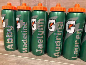 Gatorade Personalized Sports Bottle 32 oz -GLITTER FONT-camp- school- –  MyMermaidGirls